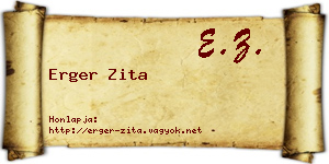 Erger Zita névjegykártya