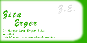 zita erger business card
